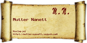 Mutter Nanett névjegykártya